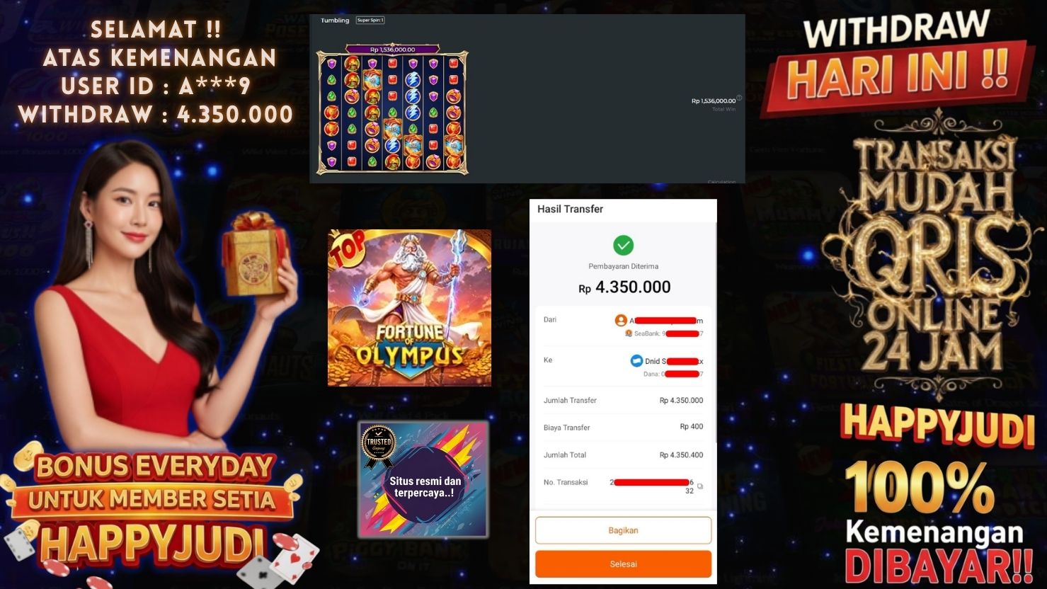 HAPPYJUDI JACKPOT SLOT FORTUNE OF OLYMPUS